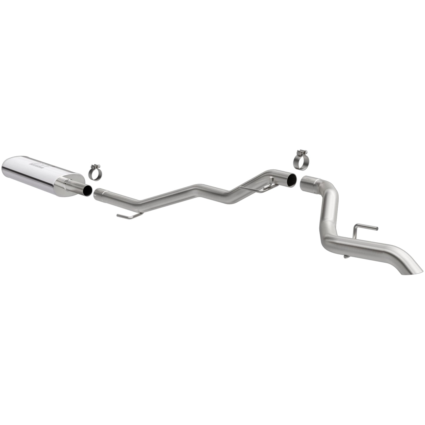 ~(35 lbs. 57X15X12)~ 2020 Gladiator V6 3.6L Rock Crawler Series Cat-Back Exhaust System 2.5 in tubing no tip exit style and stainless steel