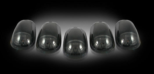 ~(4 lbs. 14X13X3)~ Ford 99-16 Superduty (5-Piece Set) Smoked Lens with White and Amber Strobe LEDs and White or Amber Running Light LEDs -