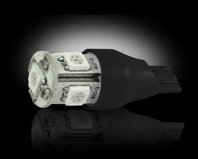 ~(1 lbs. 6X4X1)~ 921 T-15 (5 LED's on each bulb) 360 Degree LED Bulbs Wedge Style - AMBER (Two Bulbs Per Package)