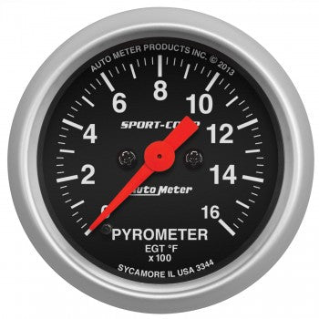 ~(1.2 lbs. 6X6X6)~ GAUGE PYROMETER (EGT) 2 1/16 IN 1600degree F DIGITAL STEPPER MOTOR SPORT-COMP