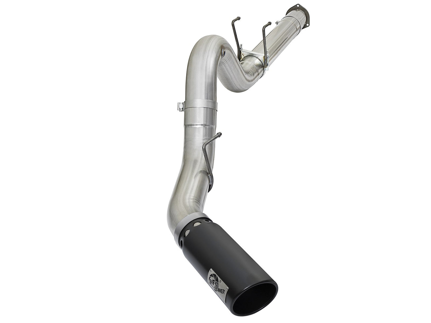~(67 lbs. 49X23X13)~ ATLAS 5 IN Aluminized Steel DPF-Back Exhaust System w/Black Tip Ford Diesel Trucks 17-20 V8-6.7L (td)