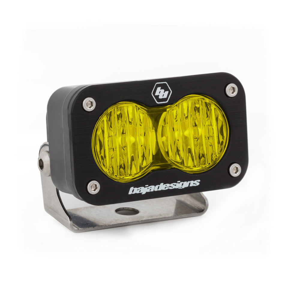 ~(2 lbs. 6X6X6)~ LED Work Light Amber Lens Wide Cornering Pattern Each S2 Sport Baja Designs