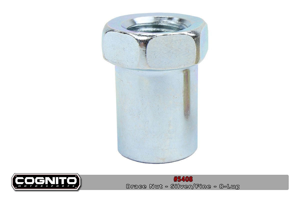 ~(2 lbs. 7X5X5)~ Brace Nut - Silver/Fine - 8-Lug
