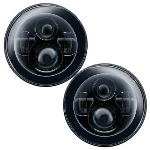 ~(6 lbs. 16X10X5)~ ORACLE 7 IN High Powered LED Headlights - NO HALO - Black Bezel