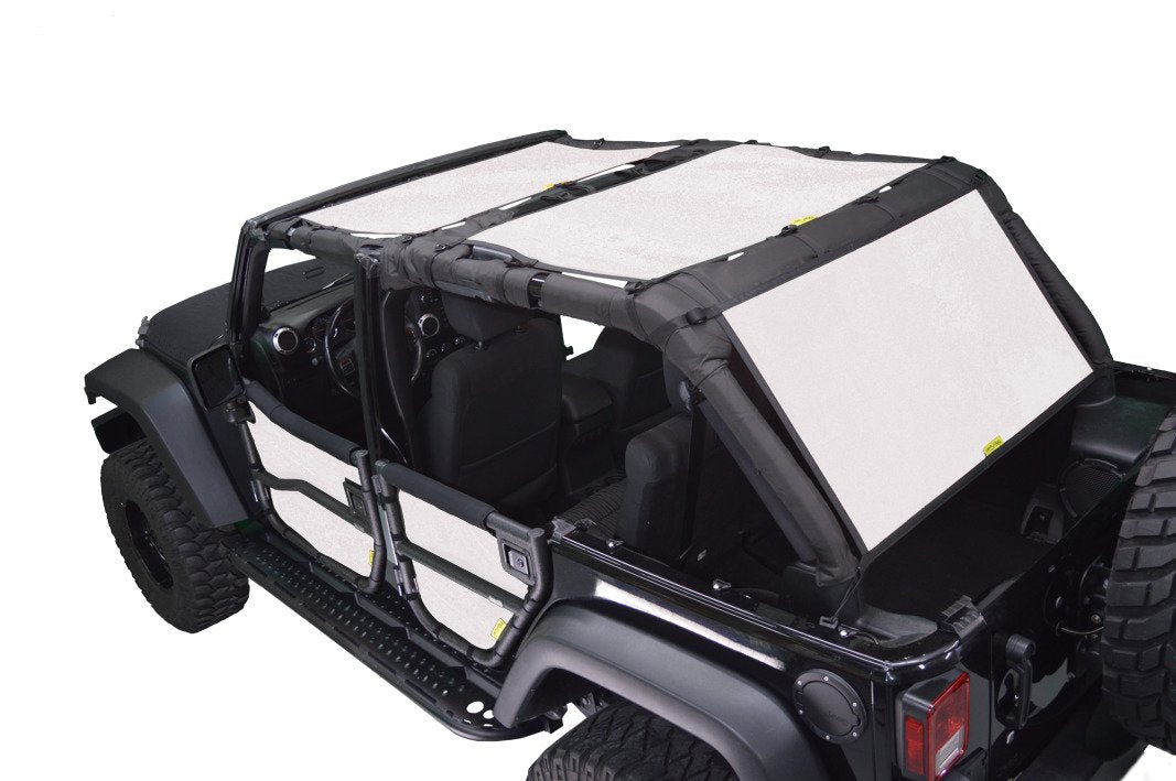 ~(10 lbs. 10X10X10)~ ***Discontinued******Discontinued******Discontinued******Discontinued***Sun Screen for Jeep Wrangler JK 4 door 2 pc front and back seats- Color: Sand