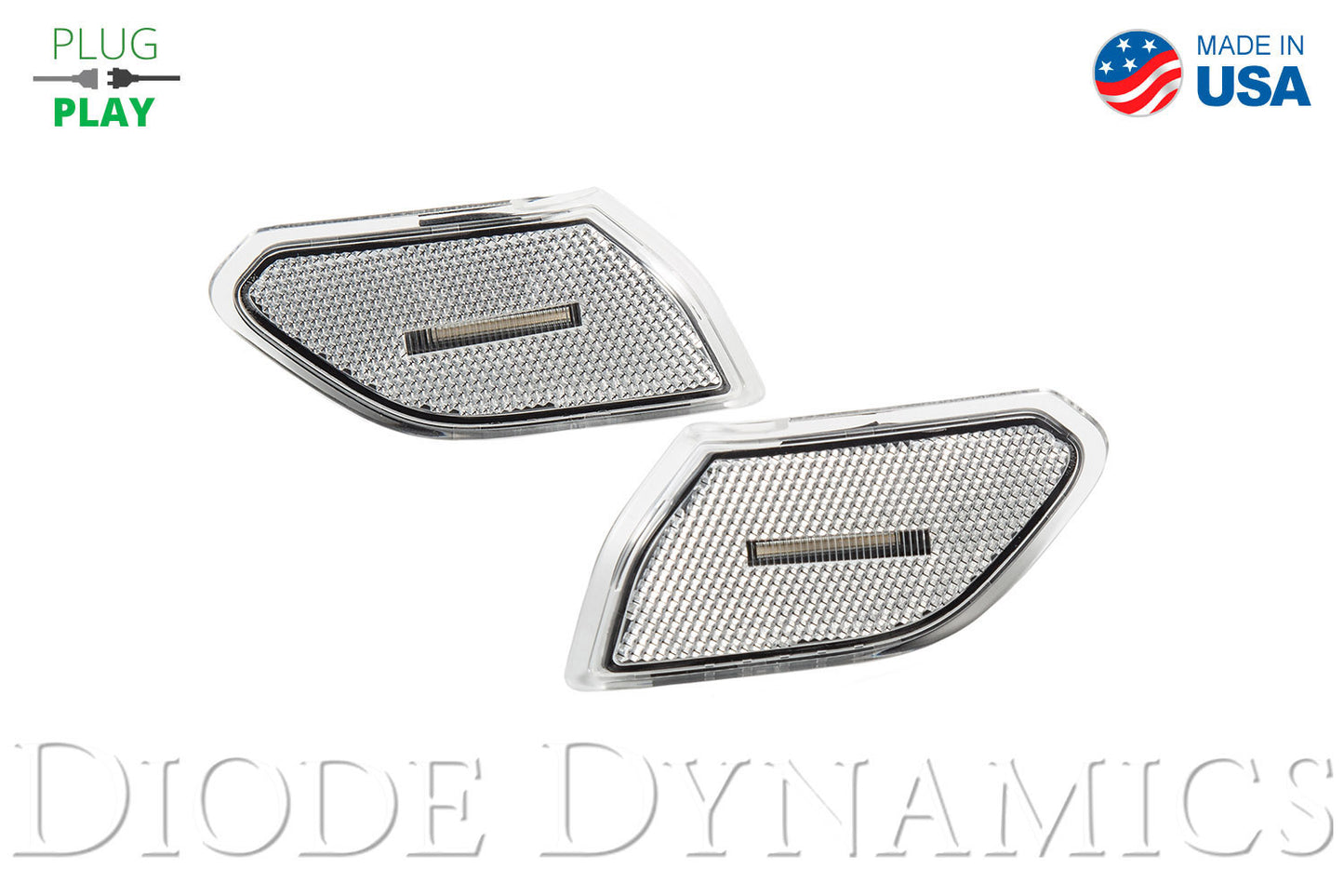 ~(0.5 lbs. 9X5X2)~ Jeep JL Sidemarkers Clear Set Diode Dynamics