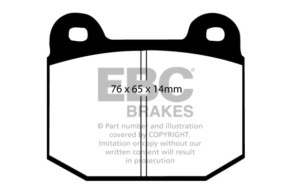 ~(2 lbs. 3X3X3)~ EBC BLUESTUFF STREET AND TRACK PADS Bluestuff Intermediate grade Trackday pads or Bluestuff NDX is a high friction sport and race material that can be used for aggressive street driving and track applications where longevity and performan