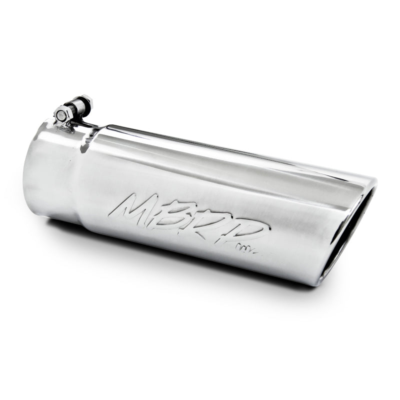 ~(2.2 lbs. 15X7X7)~ Universal T304 Stainless Steel Tip 4in OD Angled Rolled End 3.5in inlet 10in length