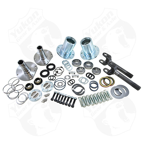 Spin Free Locking Hub Conversion Kit Dana 30 44 TJ XJ YJ 30 spline 5 x 5.5 This kit uses outer axles which use a Spicer 5-760X u joint. Some early model housings use a smaller 5-260X joint and will require new inner axles to use this kit.
