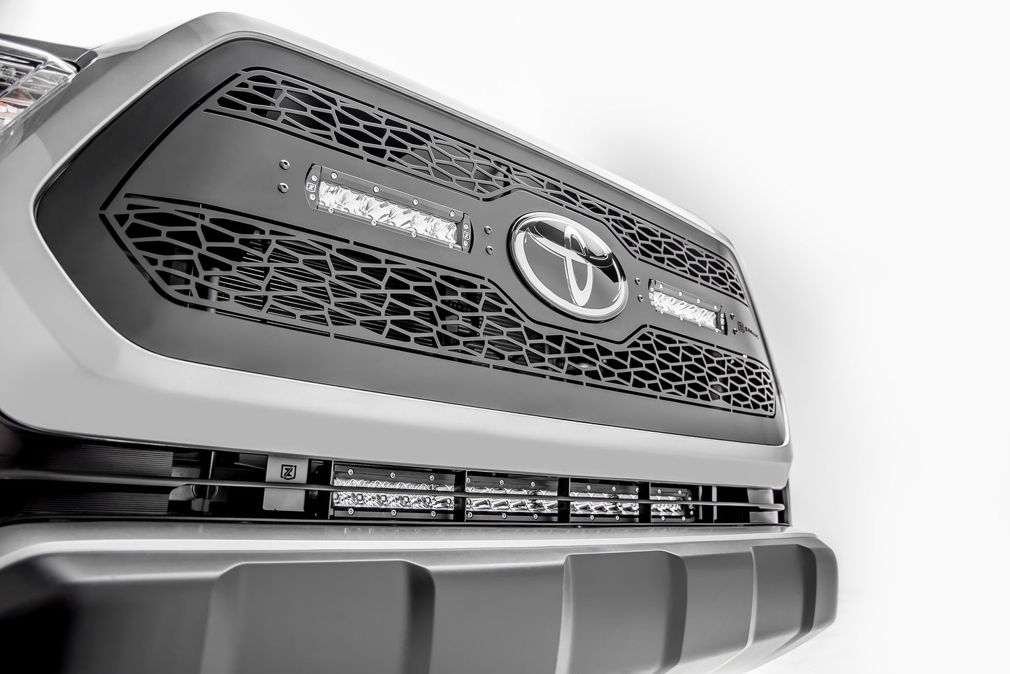 ~(11 lbs. 32X7X7)~ Front Bumper Center Behind OEM Grille Kit - with 20 IN Zroadz Single Row LED Includes Universal Wire Harness Easy Installation No Cutting No Drilling 2018-2018 TOYOTA TACOMA