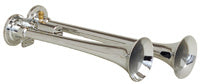 ~(4 lbs. 17X7X4)~ Dual chrome truck air horns. Long trumpets for deeper truck horn sound
