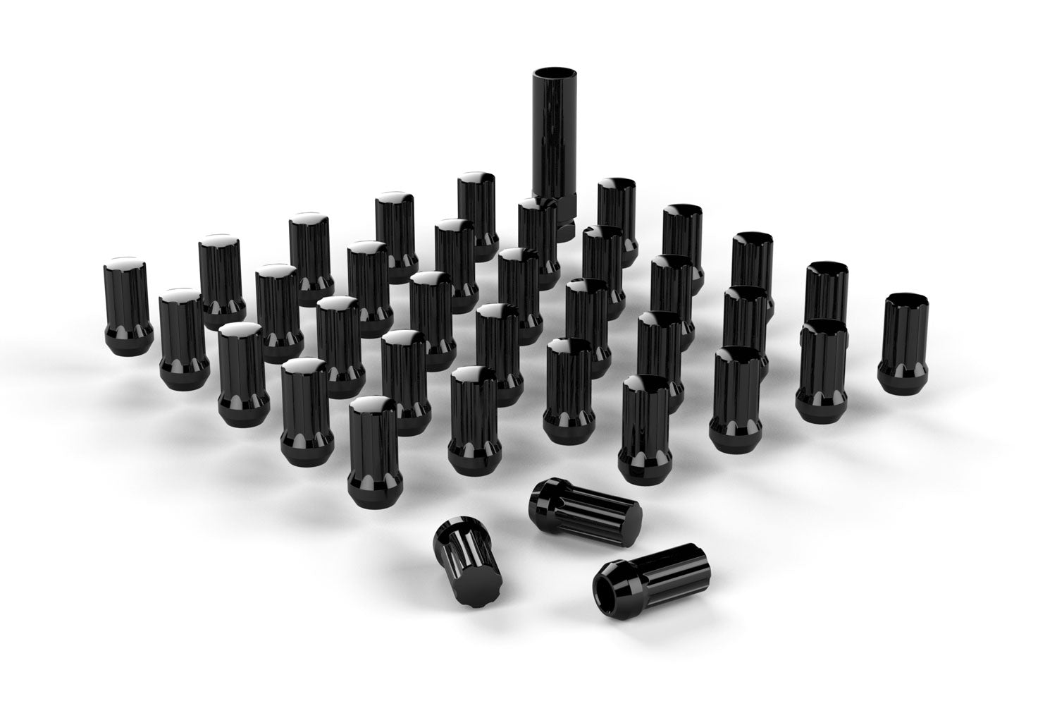 Spline Drive Lug Nut Kit - 9 16 x18 - Black - 36 pcs