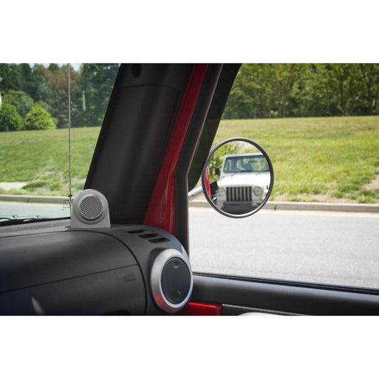 ~(4 lbs. 13X6X4)~ Quick Release Mirror Relocation Kit Black 97-18 Jeep Wrangler