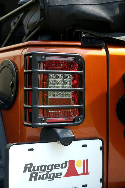 ~(5 lbs. 11X8X4)~ Euro Guard Kit Tail Light Textured Black 07-18 Jeep Wrangler JK