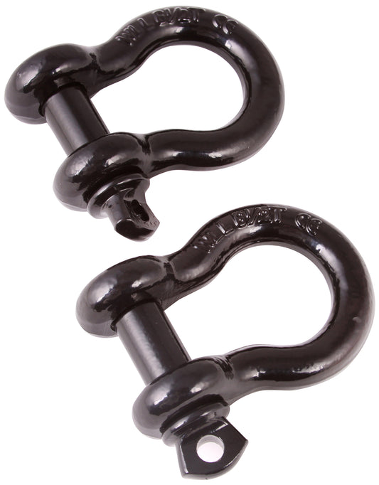 ~(4.5 lbs. 5X4X3)~ D-Ring Shackle Kit 3 4 inch Black Steel Pair