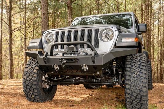 ~(55 lbs. 71X17X13)~ HD Bumper Full Width Front 07-18 Wrangler JK 18-21 Wrangler JL 20-21 Gladiator JT