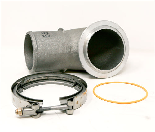 ~(2 lbs. 6X6X6)~ Aluminum 90 Degree Elbow to 3in outlet for S400 V band Compressor Outlet. Includes 3in elbow  O Ring  and Stainless Steel V band Clamp