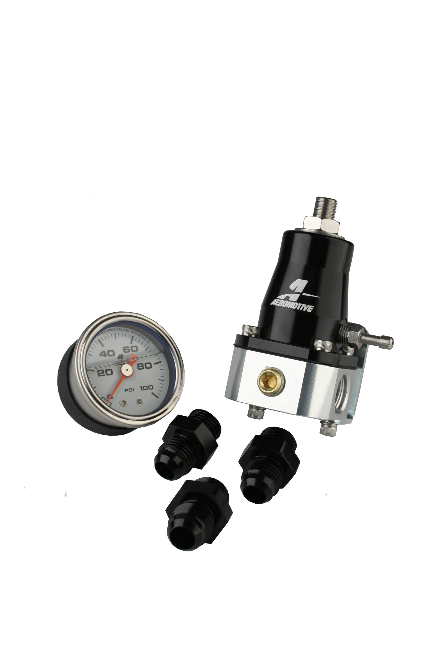 ~(1 lbs. 8X4X4)~ Regulator and Fitting Kit - 13129 EFI Bypass Regulator w/ (3) 15606 Fittings and (1) 15633 Pressure Gauge