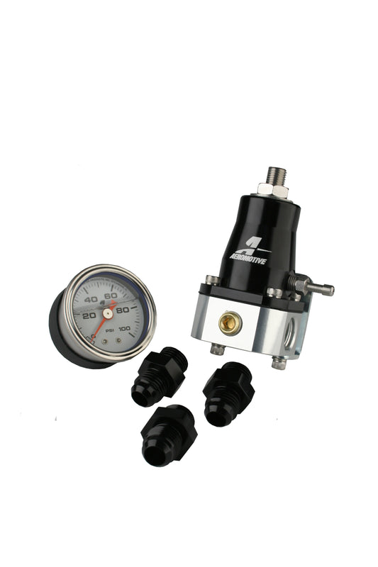 ~(1 lbs. 8X4X4)~ Regulator and Fitting Kit - 13129 EFI Bypass Regulator w/ (3) 15606 Fittings and (1) 15633 Pressure Gauge