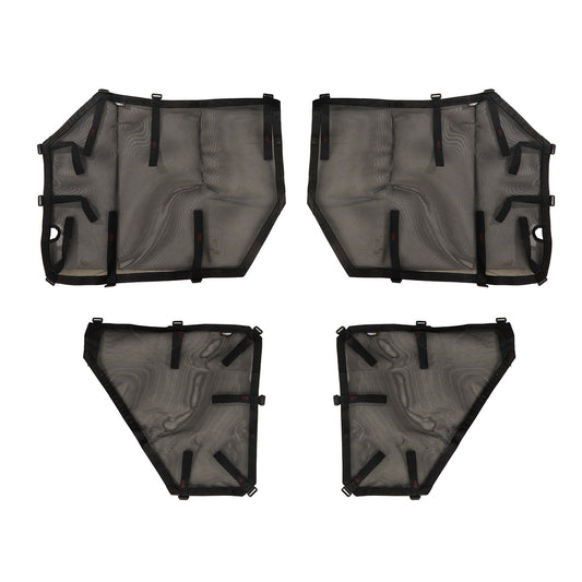 ~(6 lbs. 19X16X15)~ Fortis Tube Door Covers Full Set Black 18-21 Jeep Wrangler JLU