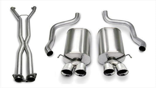 ~(135 lbs. 63X42X14)~ 2.5 Inch Cat-Back Sport Dual Exhaust Polished 3.5 Inch Tips 05-08 Corvette A6 Auto Trans 6.0L/6.2L Stainless Steel