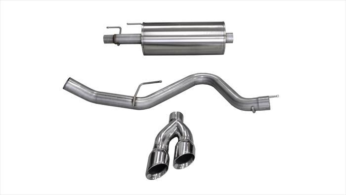 ~(25 lbs. 57X21X15)~ 3.0 Inch Cat-Back Sport Single Side Exit Exhaust 4.0 Inch Polished Tips 15-Present Ford F150 EcoBoost 3.5L V6 T/2.7L T SuperCab/SuperCrew 145/156.8/163.7 Inch WB Stainless Steel