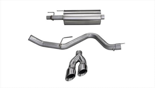 ~(25 lbs. 57X21X15)~ 3.0 Inch Cat-Back Sport Single Side Exit Exhaust 4.0 Inch Polished Tips 15-Present Ford F150 EcoBoost 3.5L V6 T/2.7L T SuperCab/SuperCrew 145/156.8/163.7 Inch WB Stainless Steel