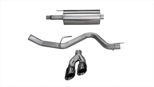 ~(62.4 lbs. 49X16X12)~ 3.0 Inch Cat-Back Sport Single Side Exit Exhaust 4.0 Inch Black Tips 15-Present Ford F150 5.0L V8 SuperCab/SuperCrew 145/156.8/163.7 Inch WB Stainless Steel