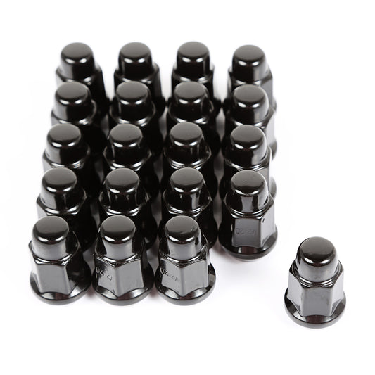 ~(2 lbs. 6X5X4)~ Wheel Lug Nut Set of 20 1 2-20 Black