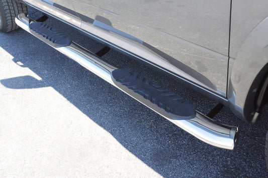 ~(56 lbs. 88X13X7)~ 2011-2017 RAM 1500 CREW CAB PICKUP STAINLESS NERF BARS 5 In CURVED OVAL SS