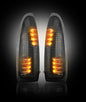 ~(2 lbs. 12X9X3)~ Ford 03-07 F250/F350 Superduty and Excursion Side Mirror Lenses (2-Piece Set) w/ AMBER LED Running Lights and Turn Signa