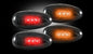 ~(1 lbs. 10X6X3)~ Ford 11-19 Superduty Dually Fender Lenses (4-Piece Set) w/ 2 Red LED Lights and 2 Amber LED Lights - Smoked Lens w/ Blac