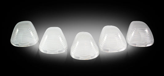 ~(1 lbs. 6X5X4)~ Ford 99-16 Superduty (5-Piece Set) Clear Cab Roof Light Lenses Only and Amber Xenon Bulbs