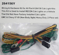 ~(1 lbs. 4X4X4)~ Wiring and Hardware Kit for All Part #264156 Cab Light Kits - This Kit is Used to Install RECON Cab Lights on a Vehicle