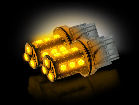 ~(1 lbs. 6X4X1)~ 3057 / 3157 / 3357 / 3457 / 4057 / 4157 (18 LEDs on each bulb) 360 Degree Ultra High Power 3-Watt S.M.D. Bulb - AMBER