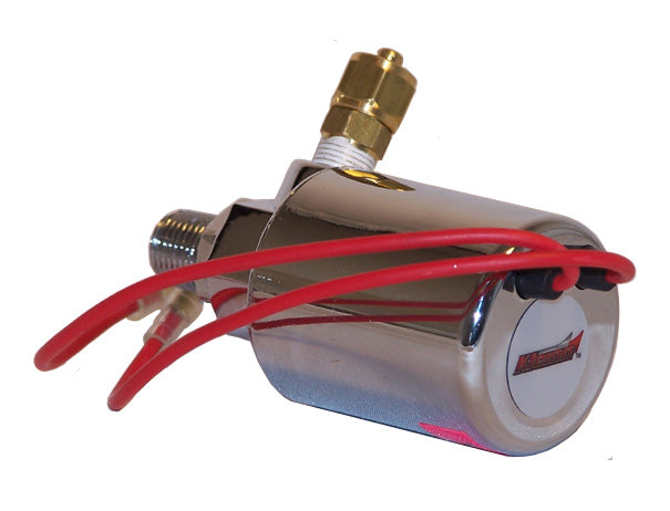 ~(0.8 lbs. 6X6X4)~ 12-volt air horn solenoid for air horns.  1/4 OD tube in 1/4 M NPT out.
