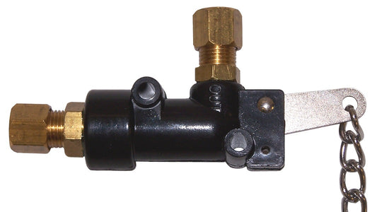 ~(0.3 lbs. 8X5X1)~ Hand pull lanyard valve for roof-mount horns.  1/4 OD tube in 1/4 OD tube out
