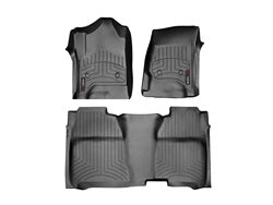 Black Front and Rear Floorliners Chevrolet Silverado 1500 2014   Fits Crew Cab: fits models with 2st row bench seatiing; W O Manal 4x4 floor mounted shifter