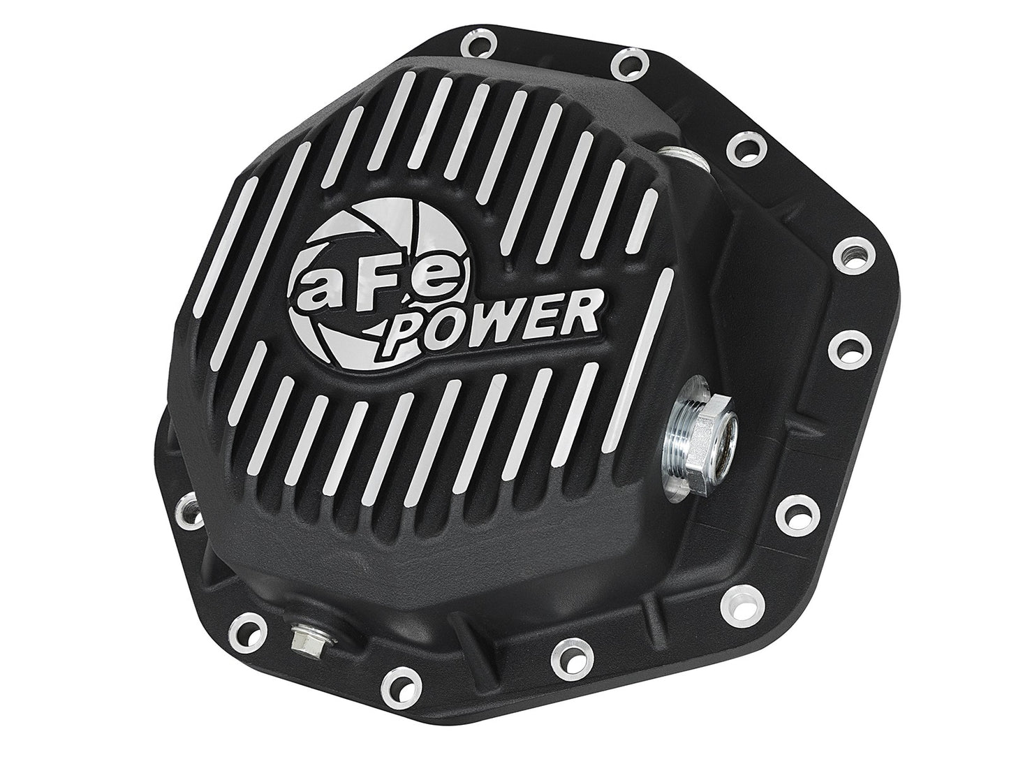~(15 lbs. 15X15X5)~ Pro Series Rear Differential Cover Black w/ Machined Fins Ford Diesel Trucks 17-19 V8-6.7L (td)