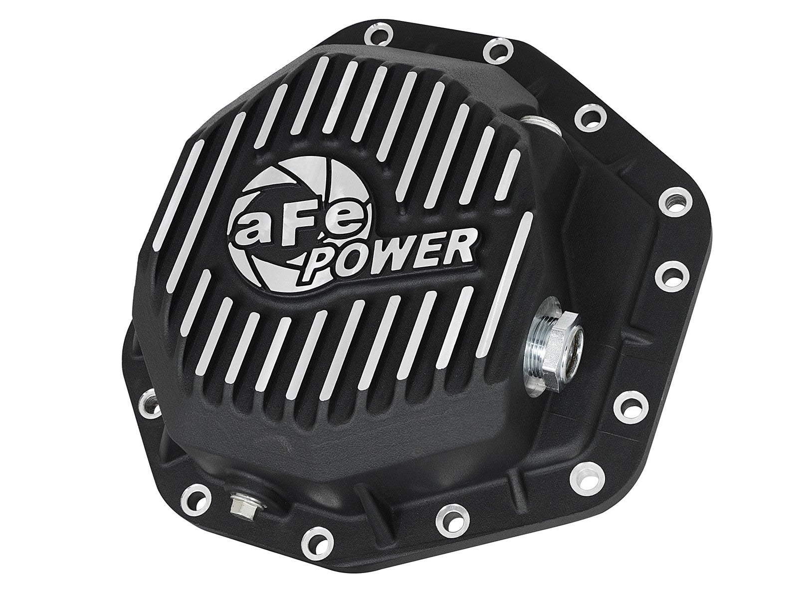 ~(15 lbs. 15X15X5)~ Pro Series Rear Differential Cover Black w/ Machined Fins Ford Diesel Trucks 17-19 V8-6.7L (td)