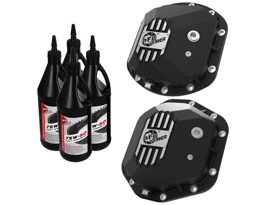 ~(7 lbs. 17X13X5)~ Pro Series Dana 30 and Dana 44 Differential Covers Black w/ Gear Oil Jeep Wrangler (TJ/JK) 97-18
