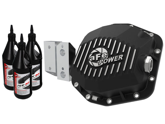 ~(16 lbs. 17X13X13)~ Pro Series Dana M220 Rear Differential Cover Black w/ Machined Fins and Gear Oil Jeep Gladiator (JT) 2020 V6-3.6L