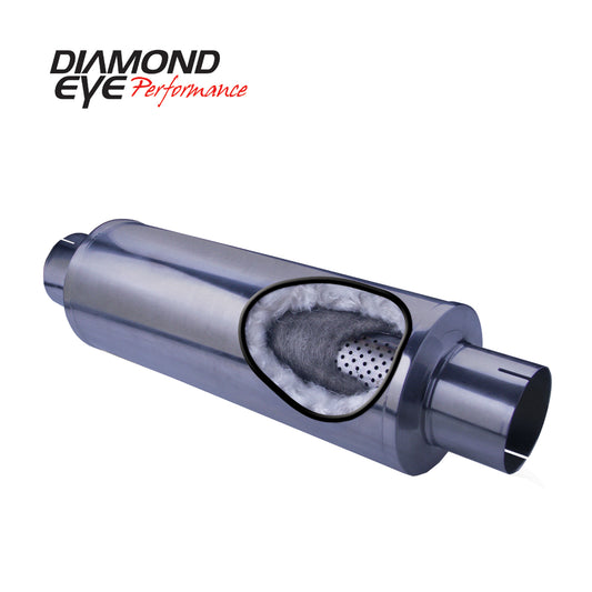 ~(13 lbs. 37X9X9)~ Exhaust Muffler PERFORMANCE DIESEL EXHAUST PART-4in. 409 STAINLESS STEEL PERFORMANCE PERFORATED
