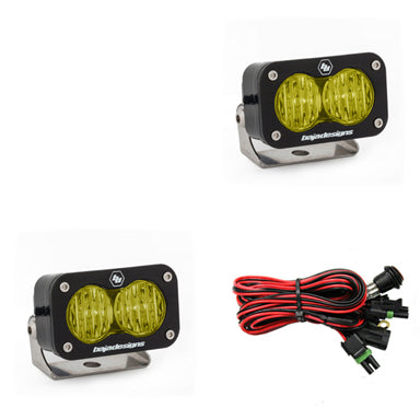 ~(4 lbs. 10X10X8)~ Wide Cornering LED Amber S2 Pro Pair Baja Designs