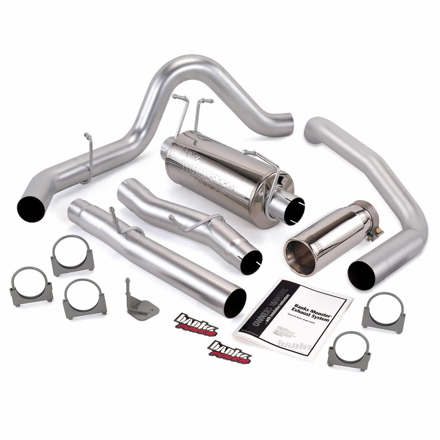 ~(77 lbs. 43X22X15)~ Monster Exhaust System S/S-Chrome Tip - 2003-07 Ford 6.0L CCSB