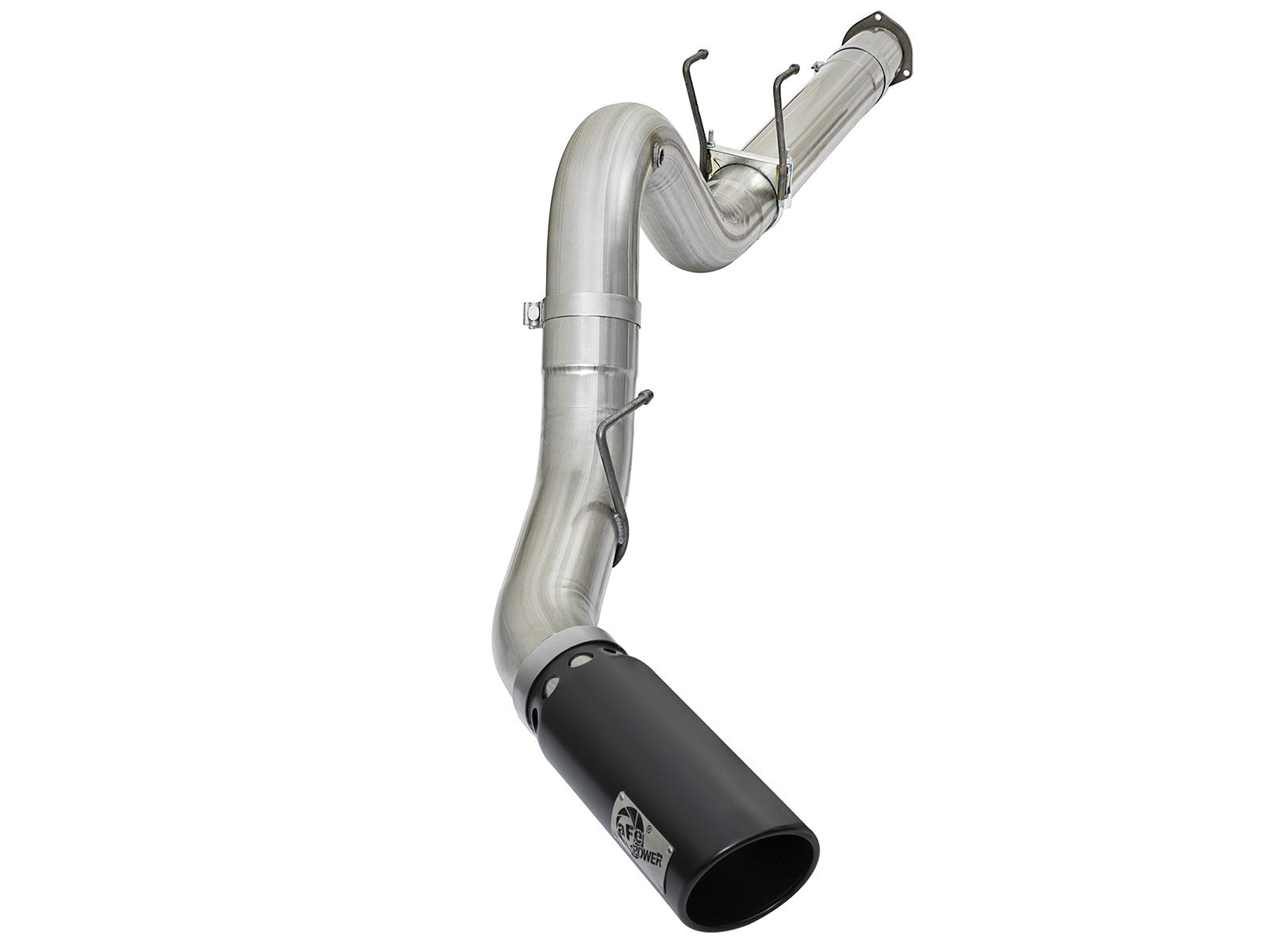 ~(67 lbs. 49X23X13)~ ATLAS 5 IN Aluminized Steel DPF-Back Exhaust System w/Black Tip Ford Diesel Trucks 17-20 V8-6.7L (td)