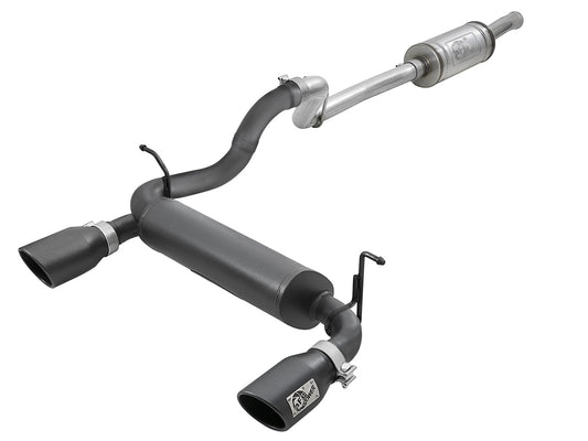 ~(54 lbs. 49X23X13)~ Rebel Series 2-1/2 IN 409 Stainless Steel Cat-Back Exhaust System w/ Black Tips Jeep Wrangler (JL) 18-20 V6-3.6L