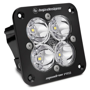 ~(5 lbs. 6X6X6)~ Flush Mount LED Light Pod Black Clear Lens Work/Scene Pattern Squadron Pro Baja Designs