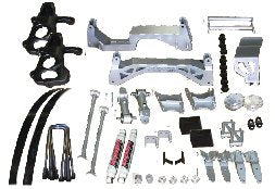~(186.4 lbs. 46X22X13)~ 2007-13 GM 1/2 Ton Truck (4WD) 7 in Lift Kit (silver powder coat) W/ ADJUSTABLE FRONT STRUTS AND REAR SHOCKS