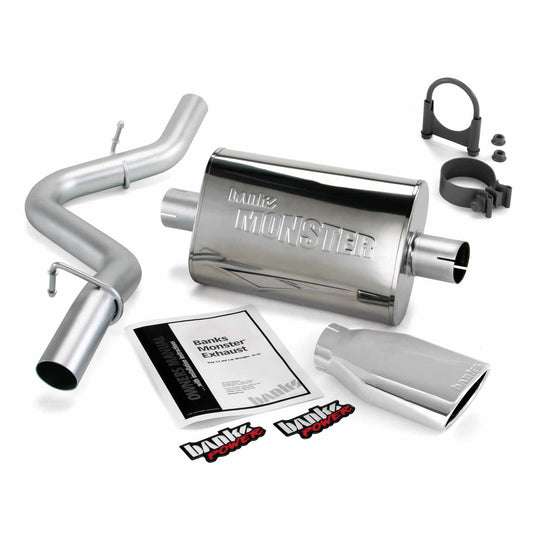 ~(23 lbs. 31X20X8)~ Monster Exhaust System S/S-Chrome Tip - 1997-99 Jeep 2.5/4.0L Wrangler Slip Fit Cat-Conv